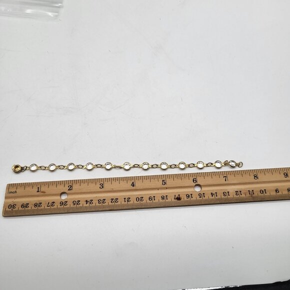 VTG Austrian Crystal USA Gold Tone Bezel Set Bracelet Clear/Colorless - Picture 5 of 6